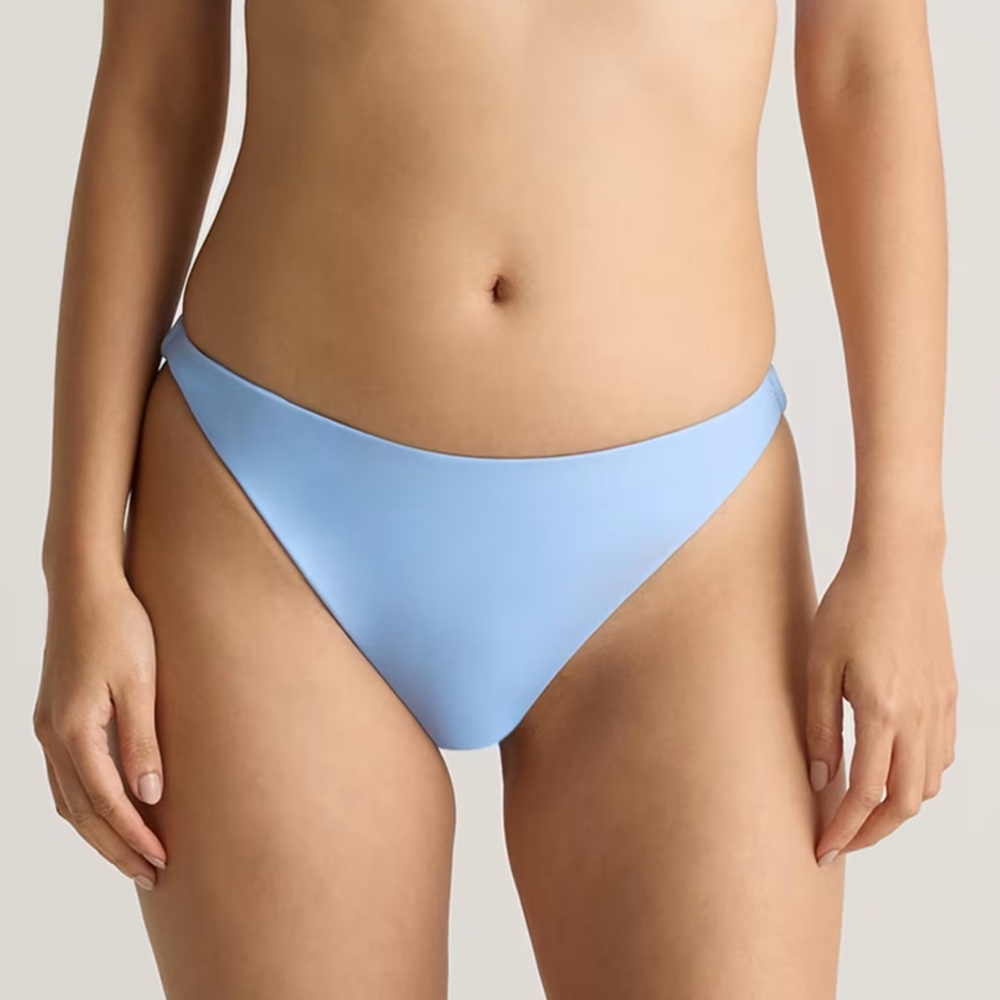 NWT QUINCE Italian Low-Rise Bikini Bottom Sky Blue